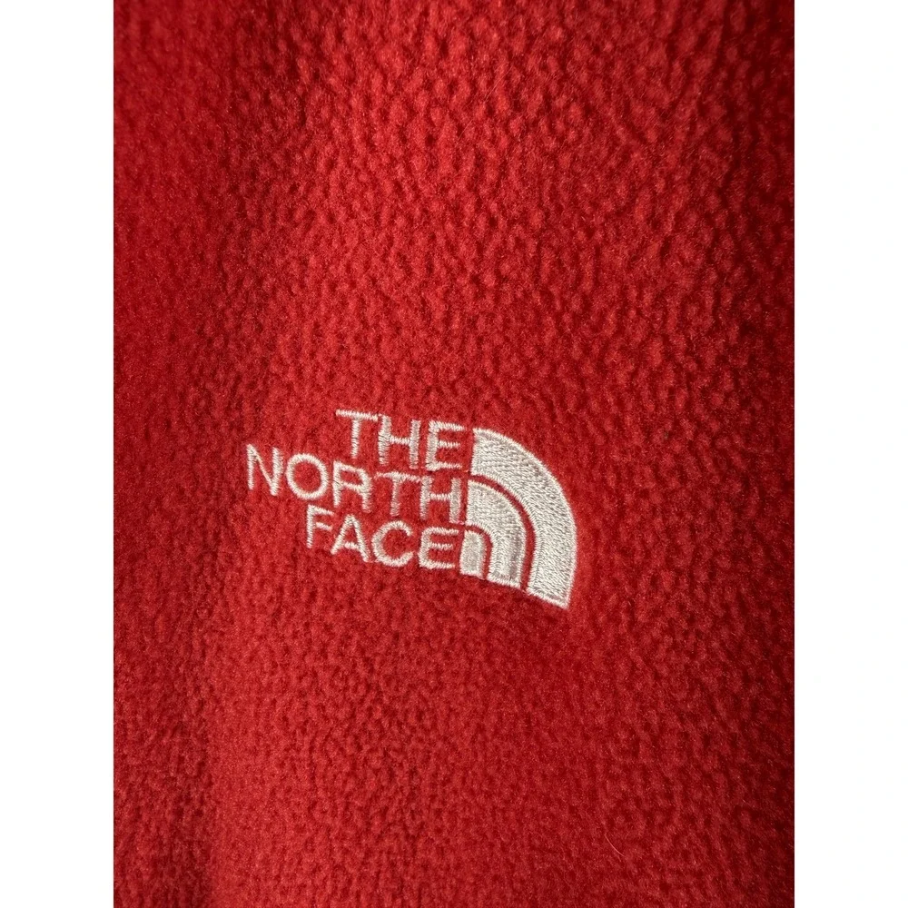The North Face Jacket Mens Medium Red Black Fleece Full Zip Polartec USA Outdoor